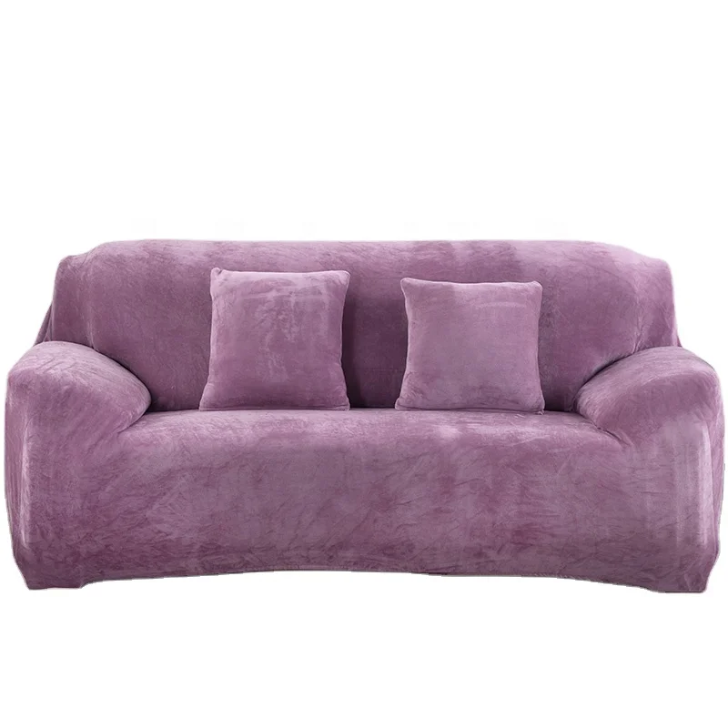 
Velvet Sofa Covers for Living Room Solid Color Couch Case Stretch Slipcovers 
