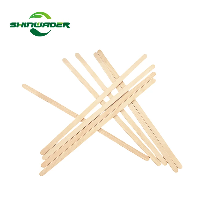 Hot Stamping Disposable Biodegradable syrup stir stick coffee milk wooden stirrer stick for honey