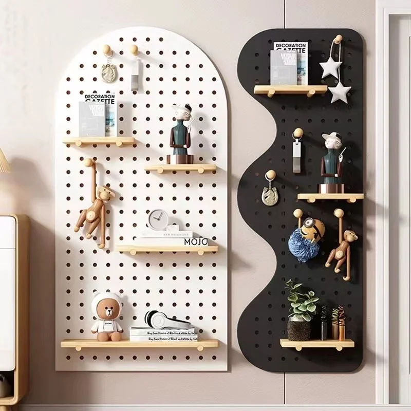 Wholesale Wall Pegboard Wall Solid Wood Perforated Board Multifunctional Display Rack