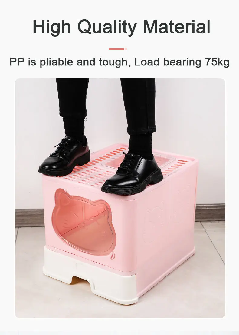 Katzentoilette 2 Layers Els Pet No Mess Folded Wc Toilet Cartoon Cute Top Entry Cat Litter Box Scratch For Cat Sand