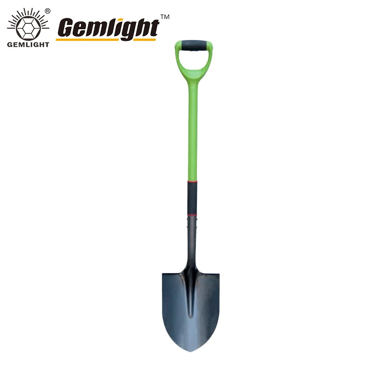 Factory Wholesale High Quality D-Grip Handle Farming Tools Fiberglass Round Point Shovel for Outdoor