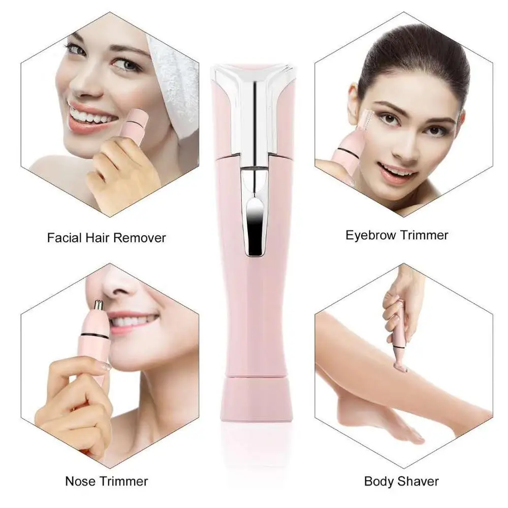4 In 1 Painless Lady Mini Eye Brow Shaver Razor Electric Eyebrow Trimmer Hair Remover As Seen On Tv