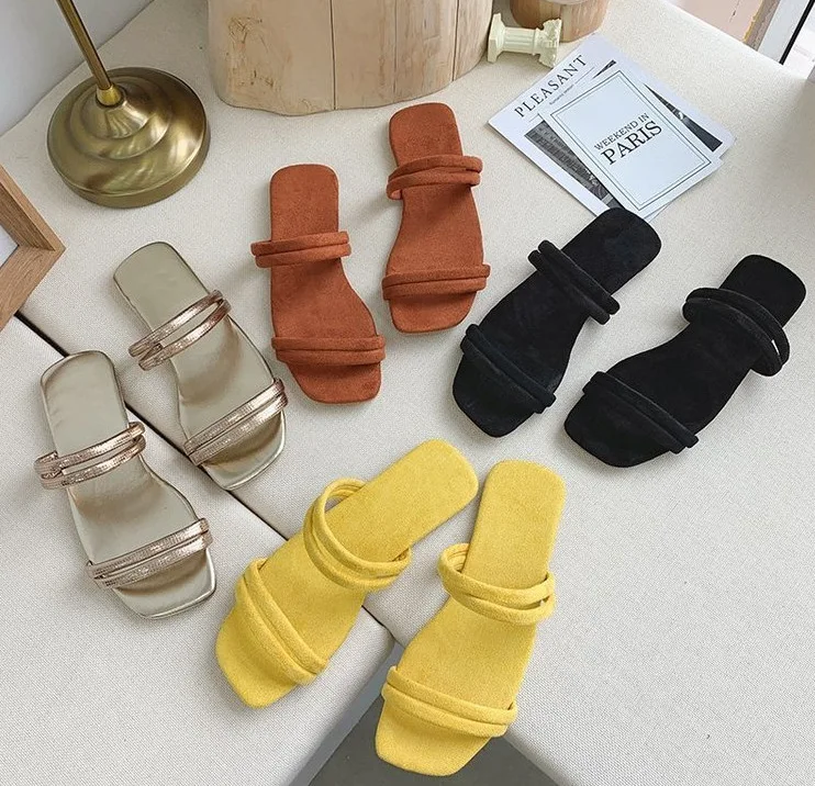 Sandals Flat Ladies Shoes Summer Women Womens Slippers Platform Leather Outdoor Beach Slide Trendy Shoe Slipper Woman Sandal