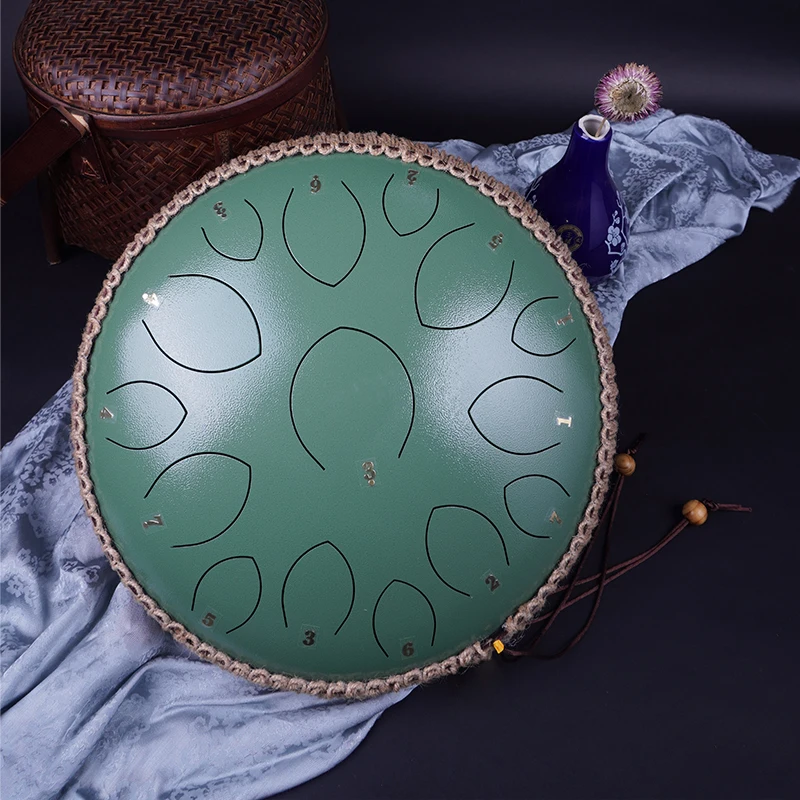 Made in China high cost performance Music therapy white 14 inches 15 tone Tank Handpan  drum toy hunk drum Steel tongue drum