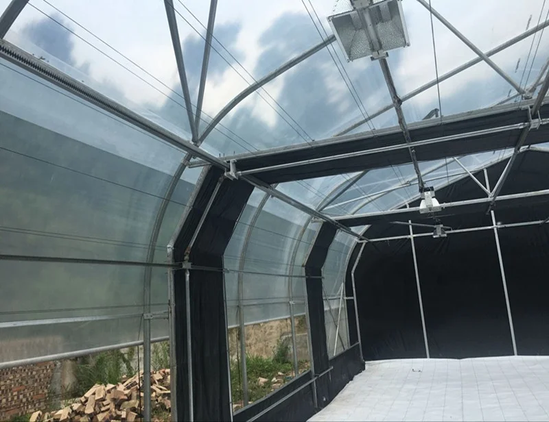 Factory Direct Sale Polycarbonate Greenhouse Aluminum Frame Auto Blackout 100% Light Deprivation Greenhouse