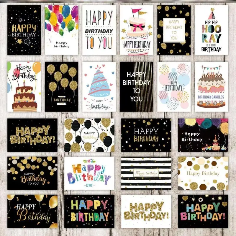Very Big All Occasion Greeting Cards Assortment Gold Stamping Happy Birthday Mp3 Music Greeting Cards