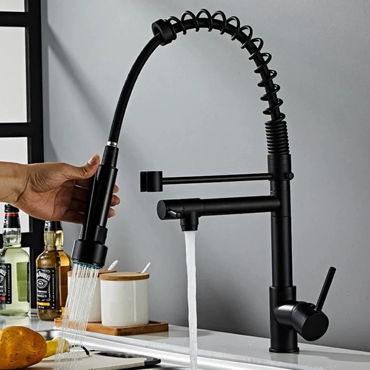 Hot Sell Deck Mounted Flexible Kitchen Faucets Pull Out Mixer Tap Hot Cold Kitchen Faucet with Spray Mixers Taps