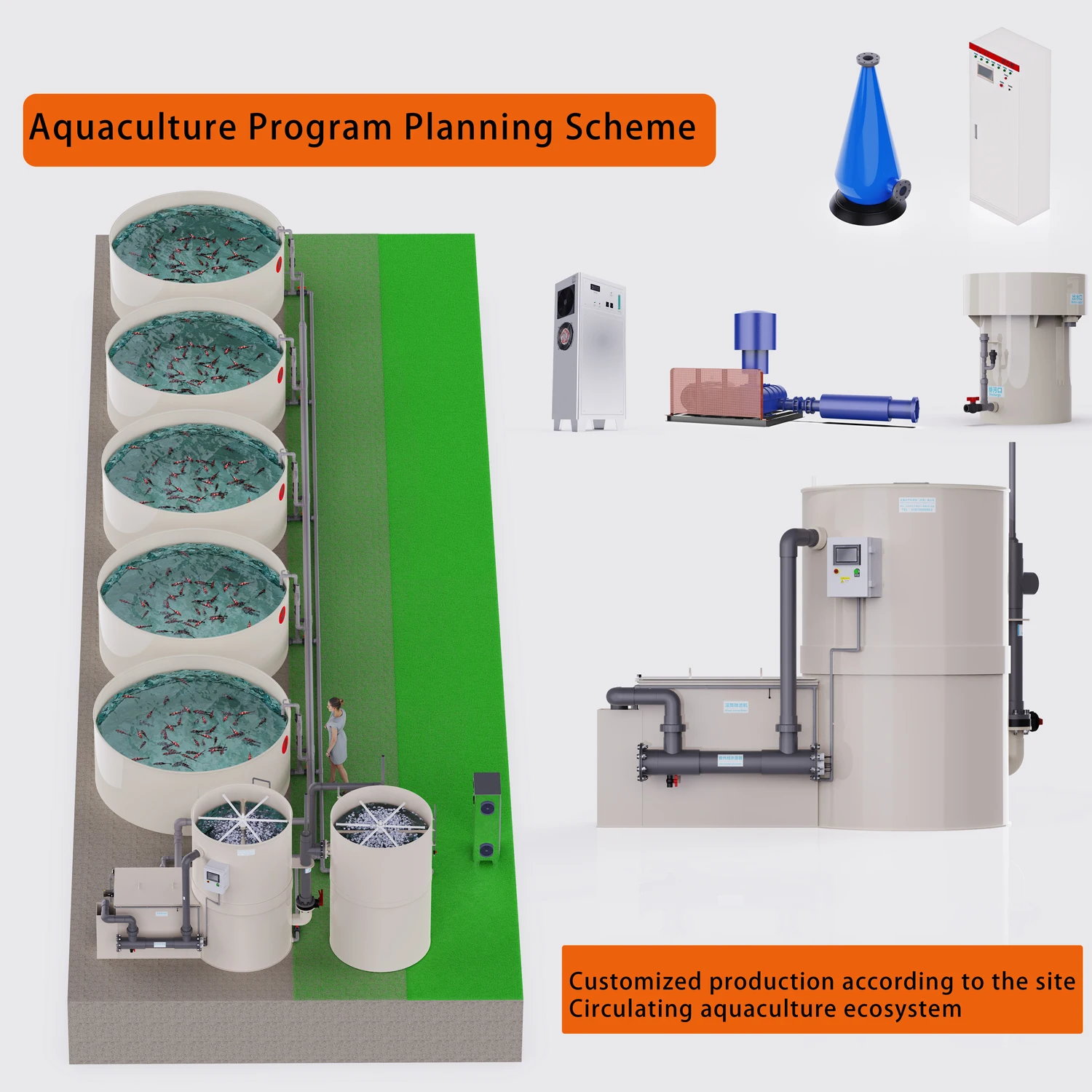 Freshwater Tilapia Hatchery Equipment Square PP Fish Pond Breeding and Incubation Kit