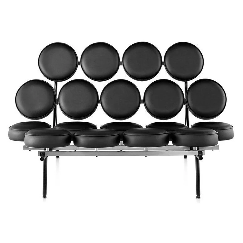 Modern classic design living sofa lounge furniture 2 seater sofa black white genuine leather sofa chair