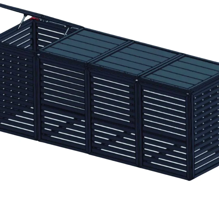 Metal swing door 4er dustbin box 240l 3 bin garbage bin covers millionen box for garden