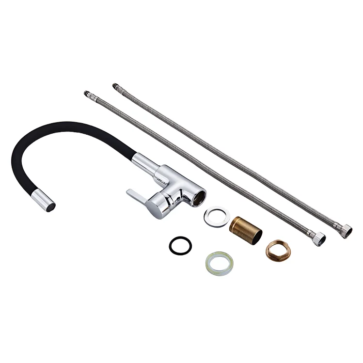 Good design Brass Material Kitchen Mixer Pvc Black Flexible Spout Faucet Kitchen