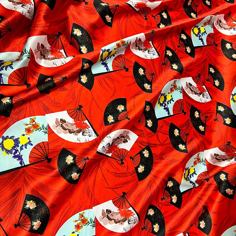 Italian 100% Silk Fabric Yard by Yard Wholesale Custom Silk Fabric Print Stamping Meter Pure Silk Satin Fabric