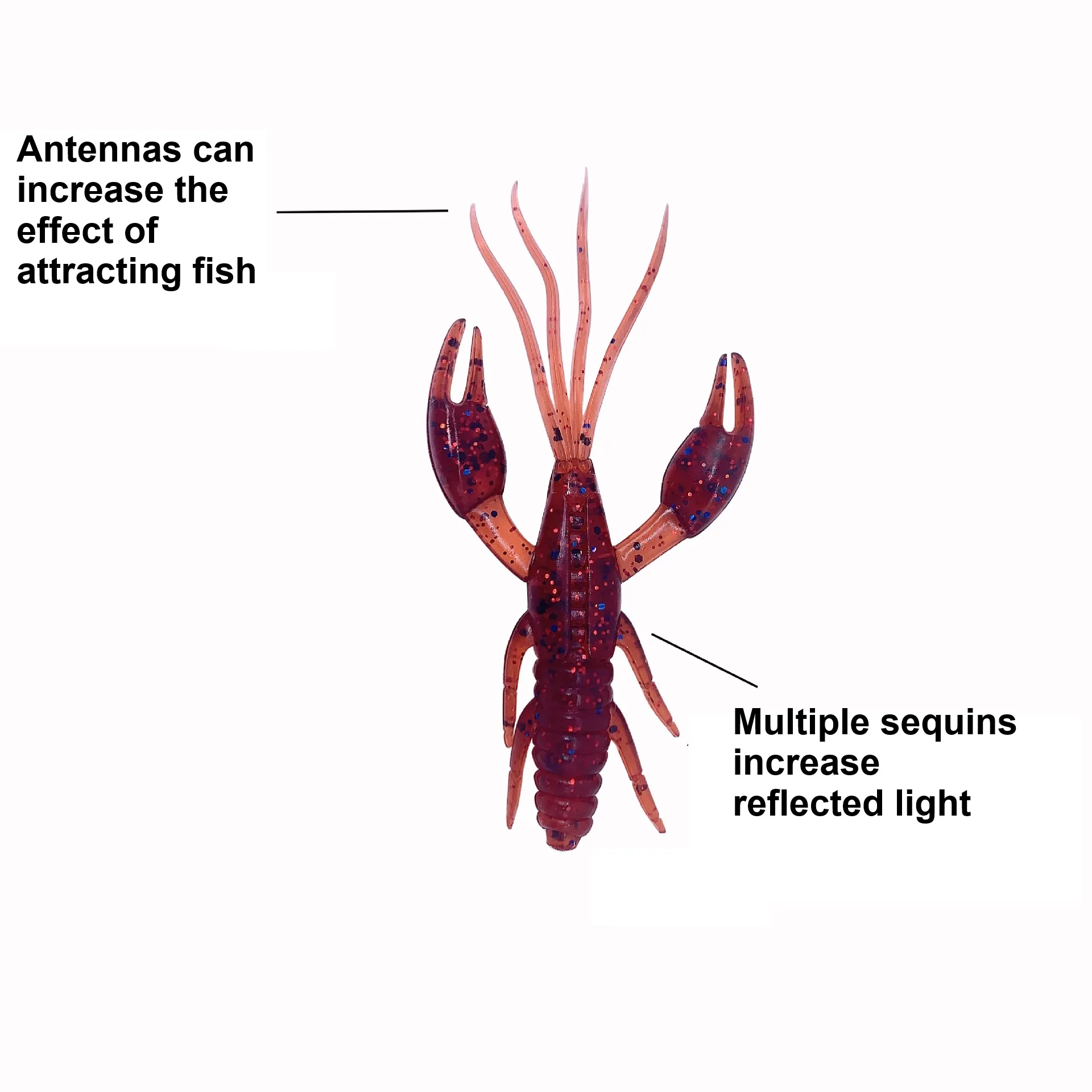 5pcs/bag High-quality 8cm/5g Artificial Soft Crayfish Soft Bait Floating Water Tongs Shrimp Bionic Worm Bait for Saltwater