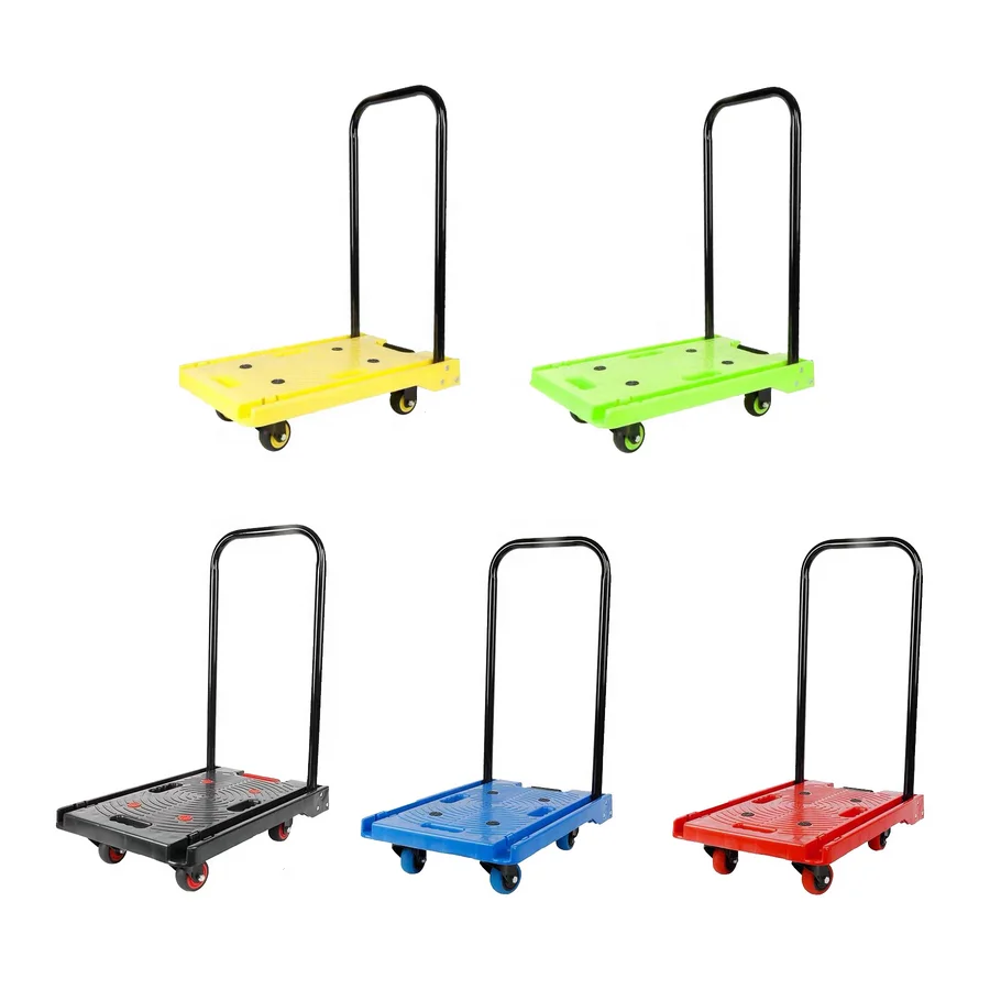 
200kg heavy duty compact steel platform flatbed portable retractable four-wheels dolly folding luggage hand trolley cart truck 