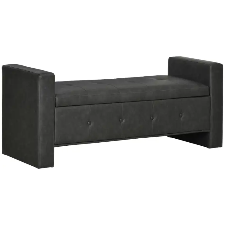 living room storage stools & ottoman black leather ottoman for siting high quality ottoman bench
