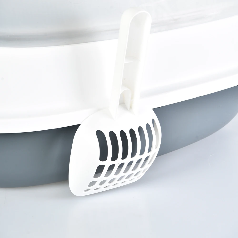 Wholesale Pet Cleaning Cat Products Eggshell Large Space Box Closed Splashproof Deodorizer Cat Litter Box with Litter Scoop