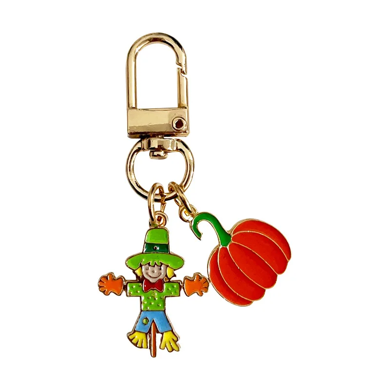 Thanksgiving Scarecrow Pumpkin Harvest Festival Keychain Pendant Cartoon Alloy Jewelry Accessories Wholesale