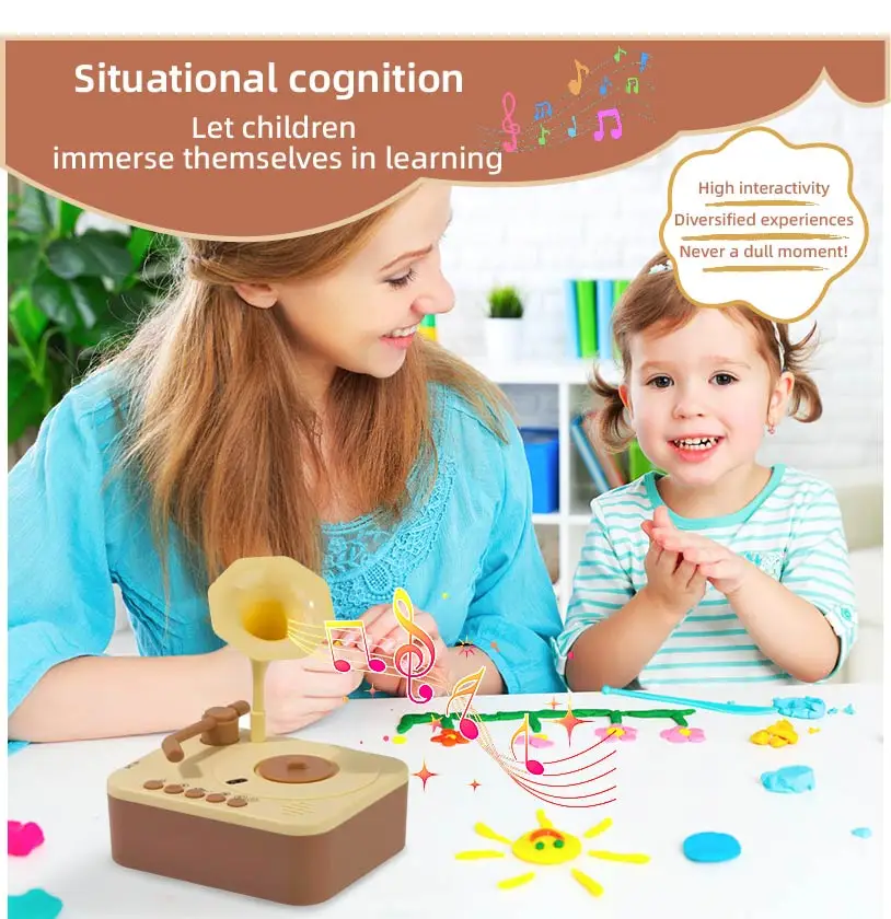 Unisex Kids Music Player Toy Early Childhood Education Gramophone Phonograph Story Machines for 2-4 & 5-7 Years Made of Plastic