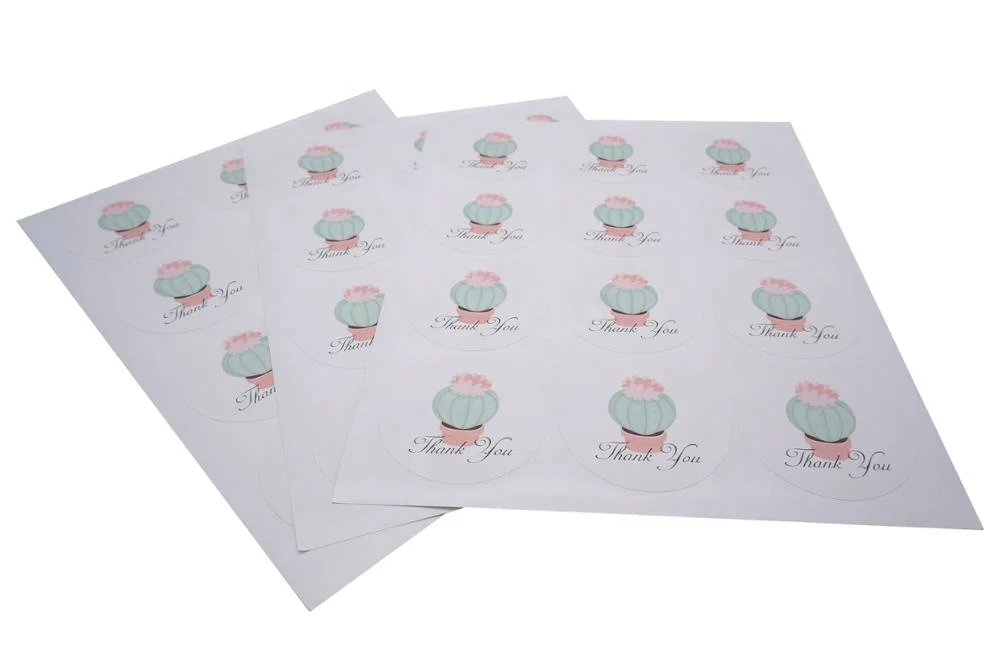 OEM succulents decorative label sticker thank you stickers for bags boxes