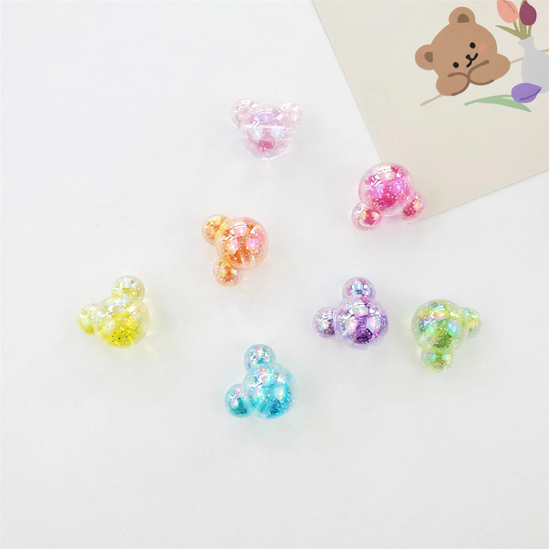 Wholesale 500g/Bag 21*15mm Mouse Head Shape Acrylic Beads Shiny AB Color For DIY bracelet necklace Jewelry Girl Hair Accessories