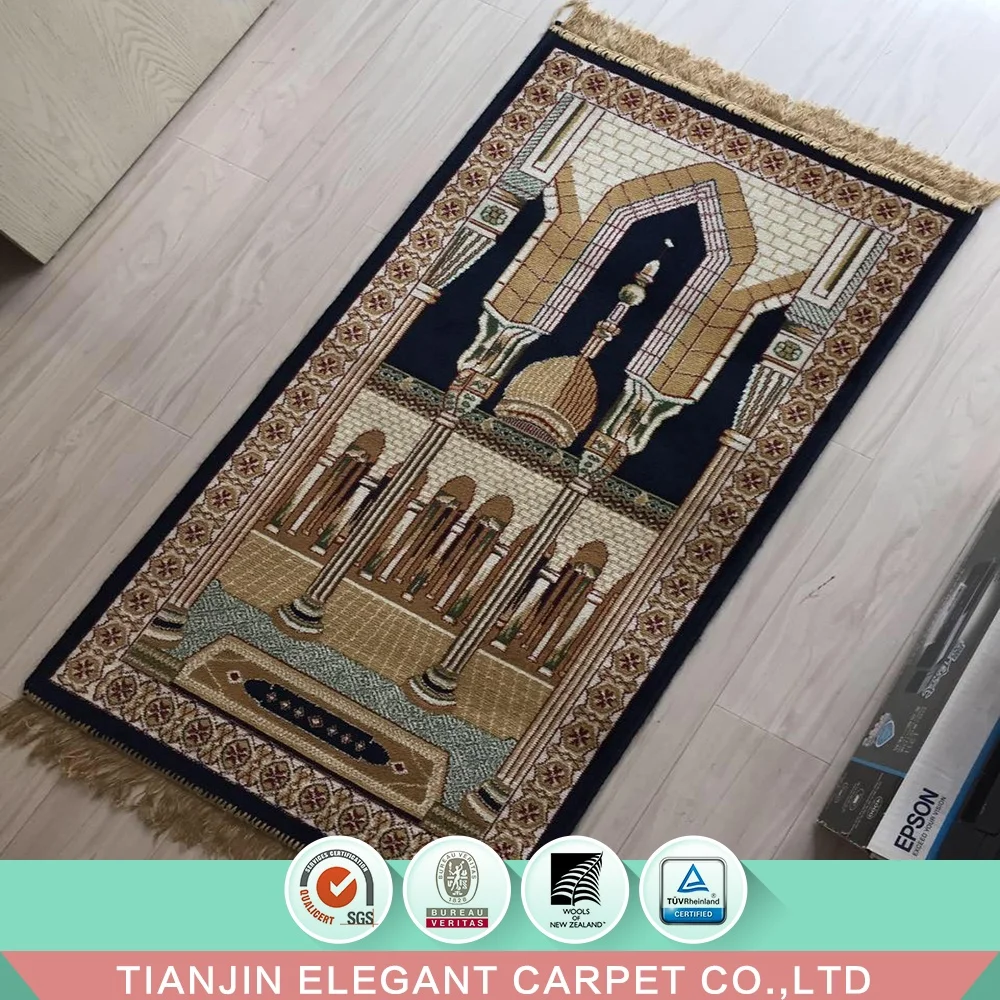 100% viscose machine made Islamic carpet muslim janamaz prayer mat for kids