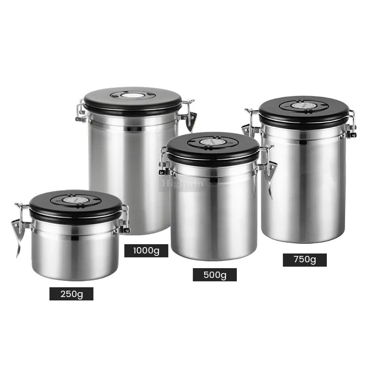 Co2 Valve With Built-in Date Stainless Steel Wheel  Food Storage Container Coffee Grounds Airtight Container