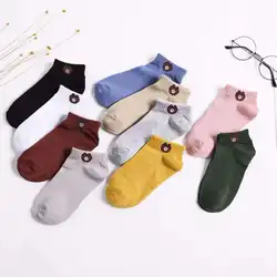 Лидер продаж; Тонкие Носки с рисунком медведя; Женские носки с героями мультфильмов; 10 пар в упаковке; 10 цветов