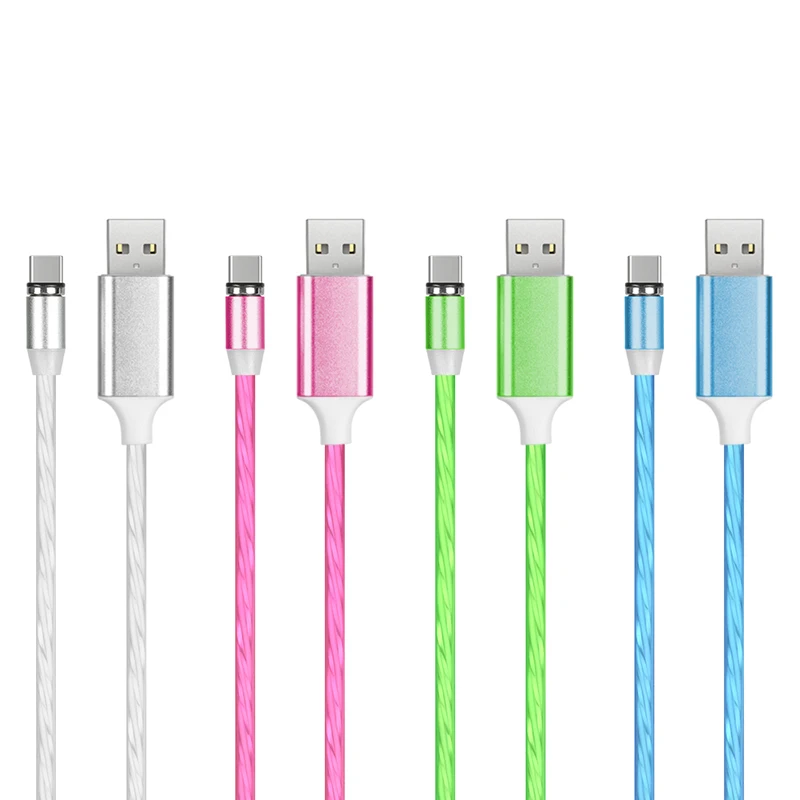 Schitech светодиодный зарядный Магнитный usb-кабель для мобильного телефона 3 в 1 type-C micro USB ios кабель передачи