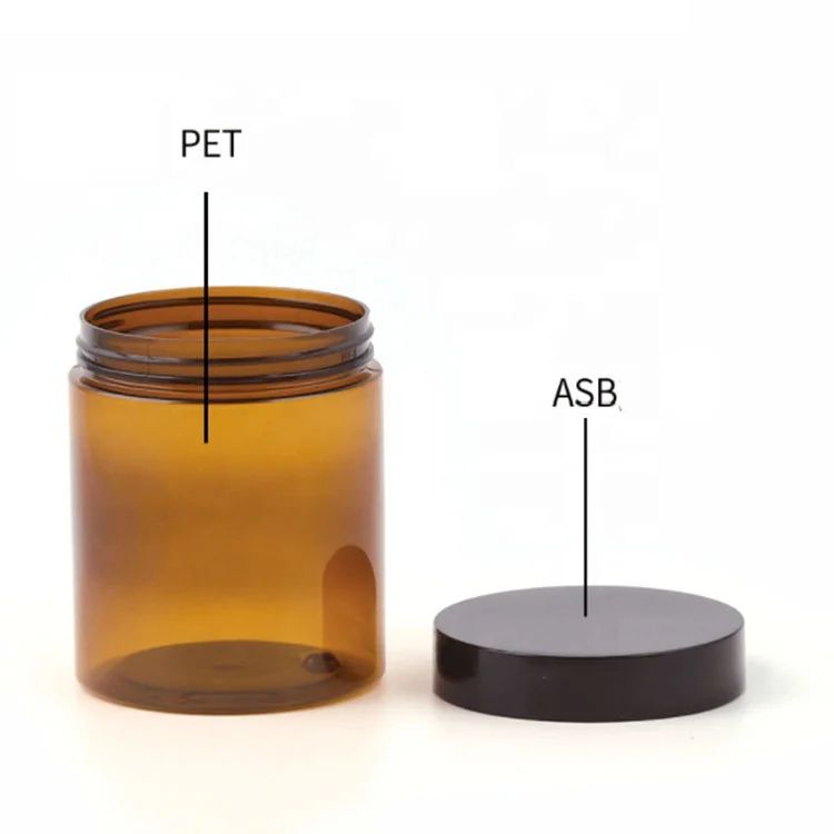 8 oz 250g thick wall acrylic marble  jar lipscrub container brown amber pet 8oz cosmetic plastic jars with lids for honey