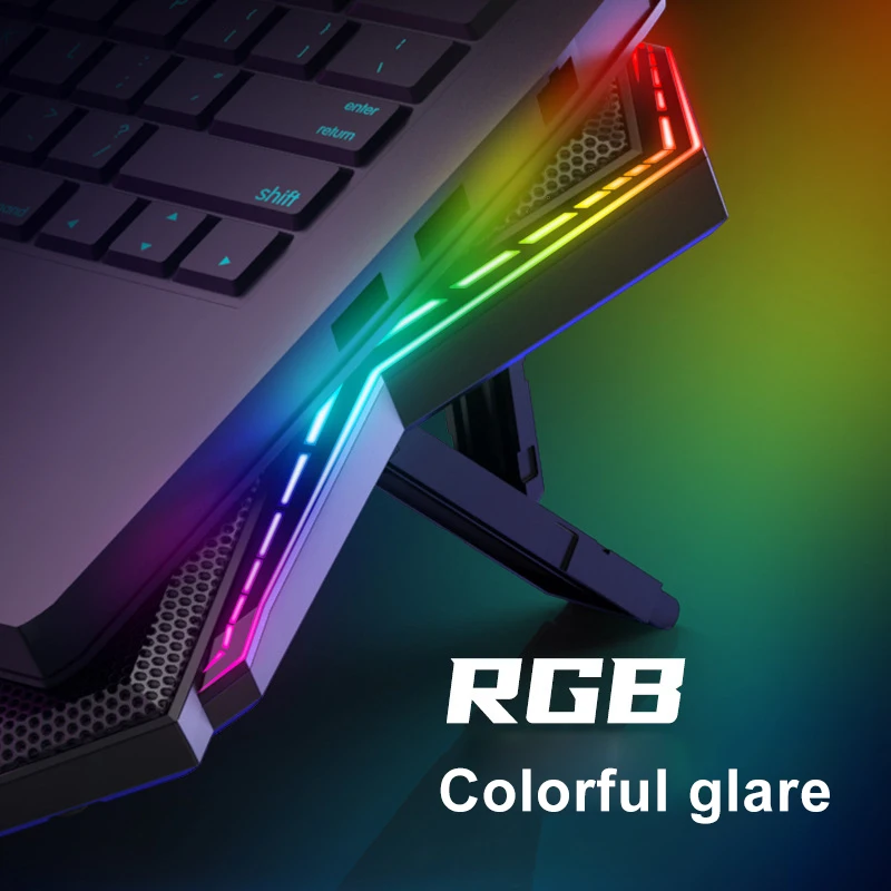  Новый радиатор для ноутбука RGB с шестью вентиляторами регулируемая охлаждающая