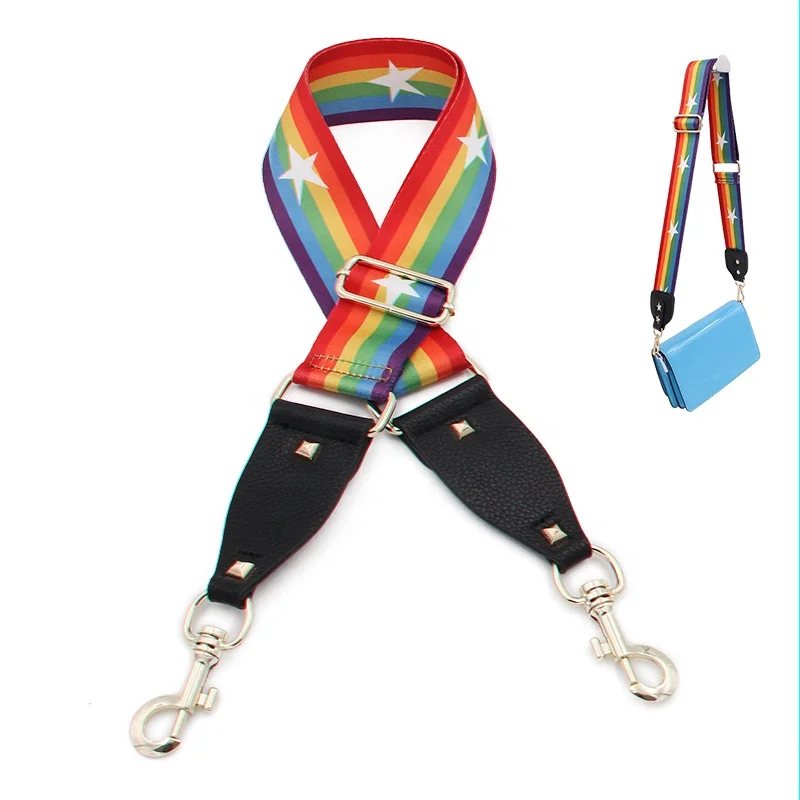 high quality adjustable shoulder bag strap fashionable colorful ribbon  guitar straps for handbags