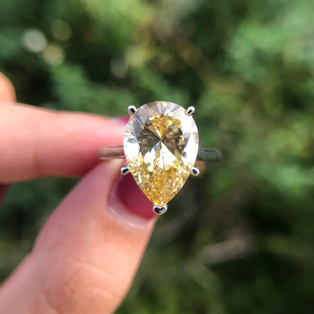 YANYI 925 пробы Серебряное Ретро женское кольцо из высокоуглеродистого алмаза 10*14 циркониевое ювелирное изделие подарок