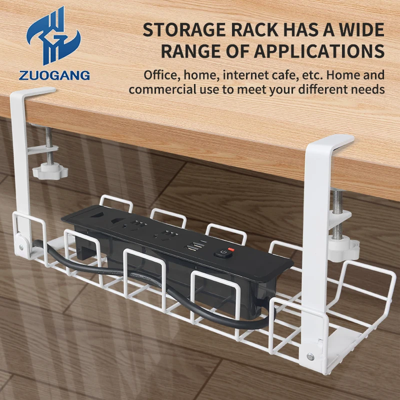 High Quality Metal Under Desk Cable Management Tray No Drill - Under Desk Cable Organizer Storage Rack for Wire Management