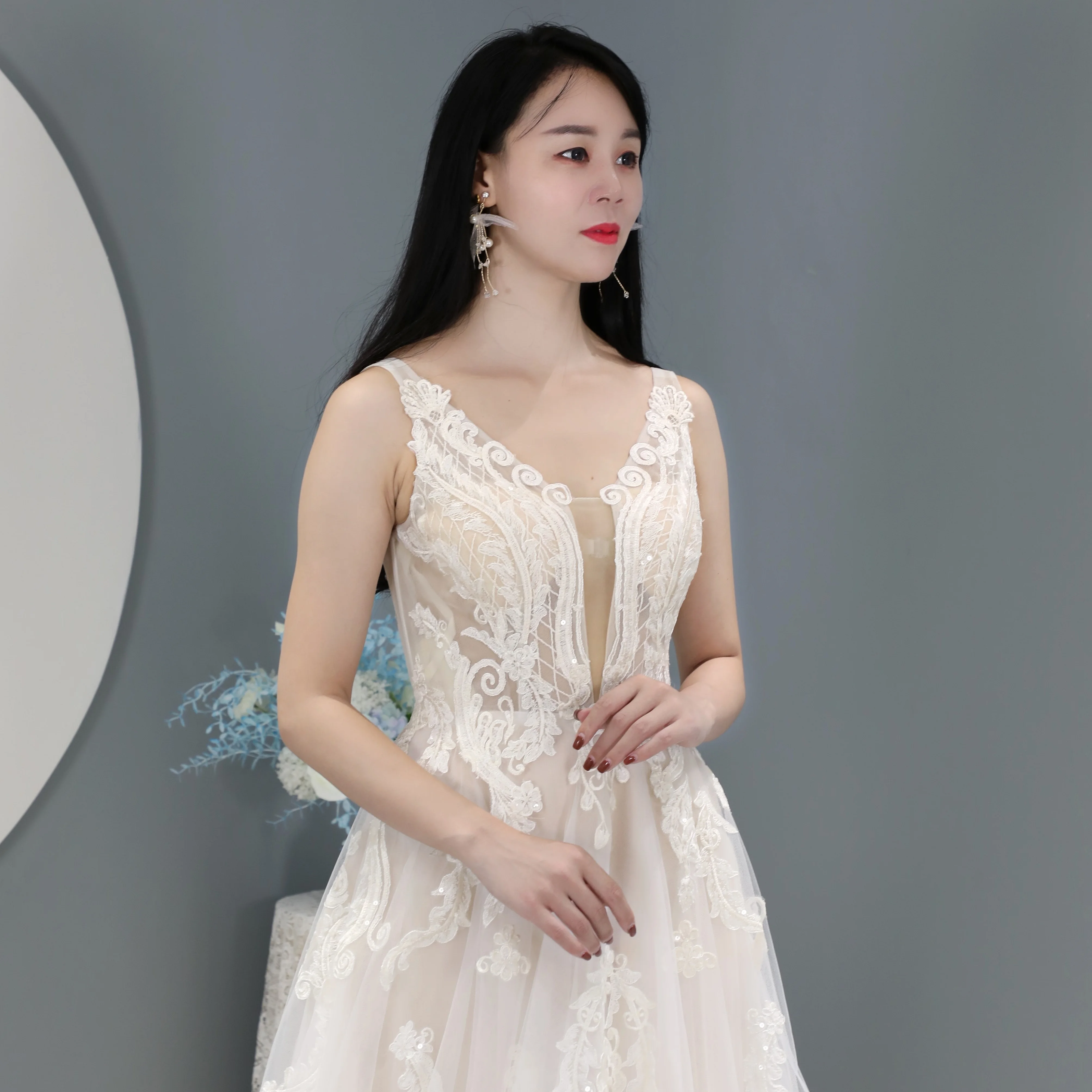 High quality lace wedding dresses bridal sexy wedding gown factory 2024 hot sales style