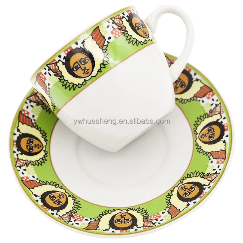 Eritrean Porcelain Ceramic Coffee Set Eritrean And Ethiopian Angel Design Art Jebena For Coffee Ceremony