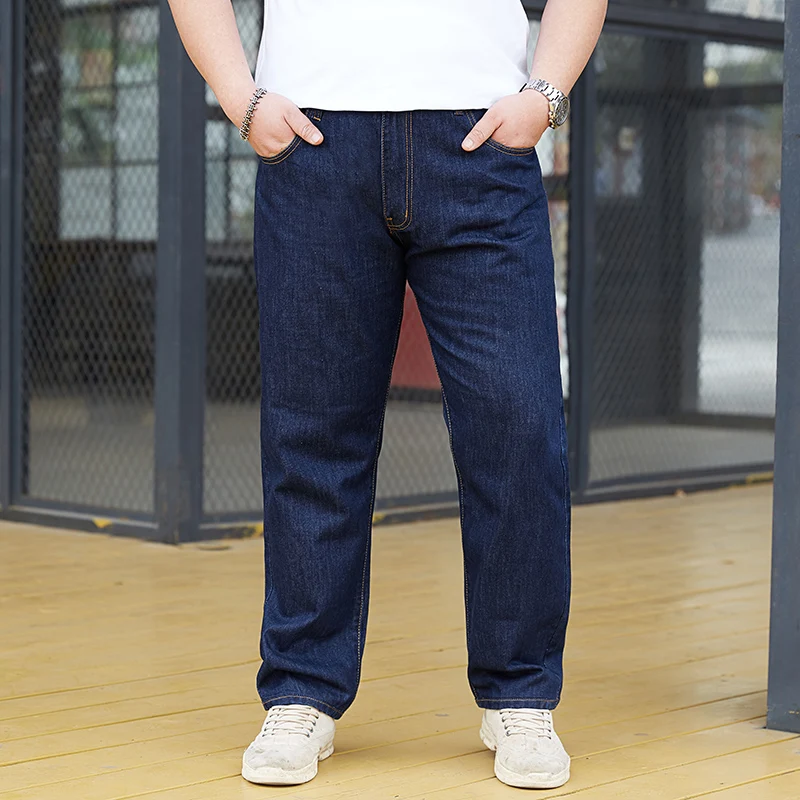 2023 Wholesale New Style straight fit Oversize Slim fit light blue plus size jeans for men