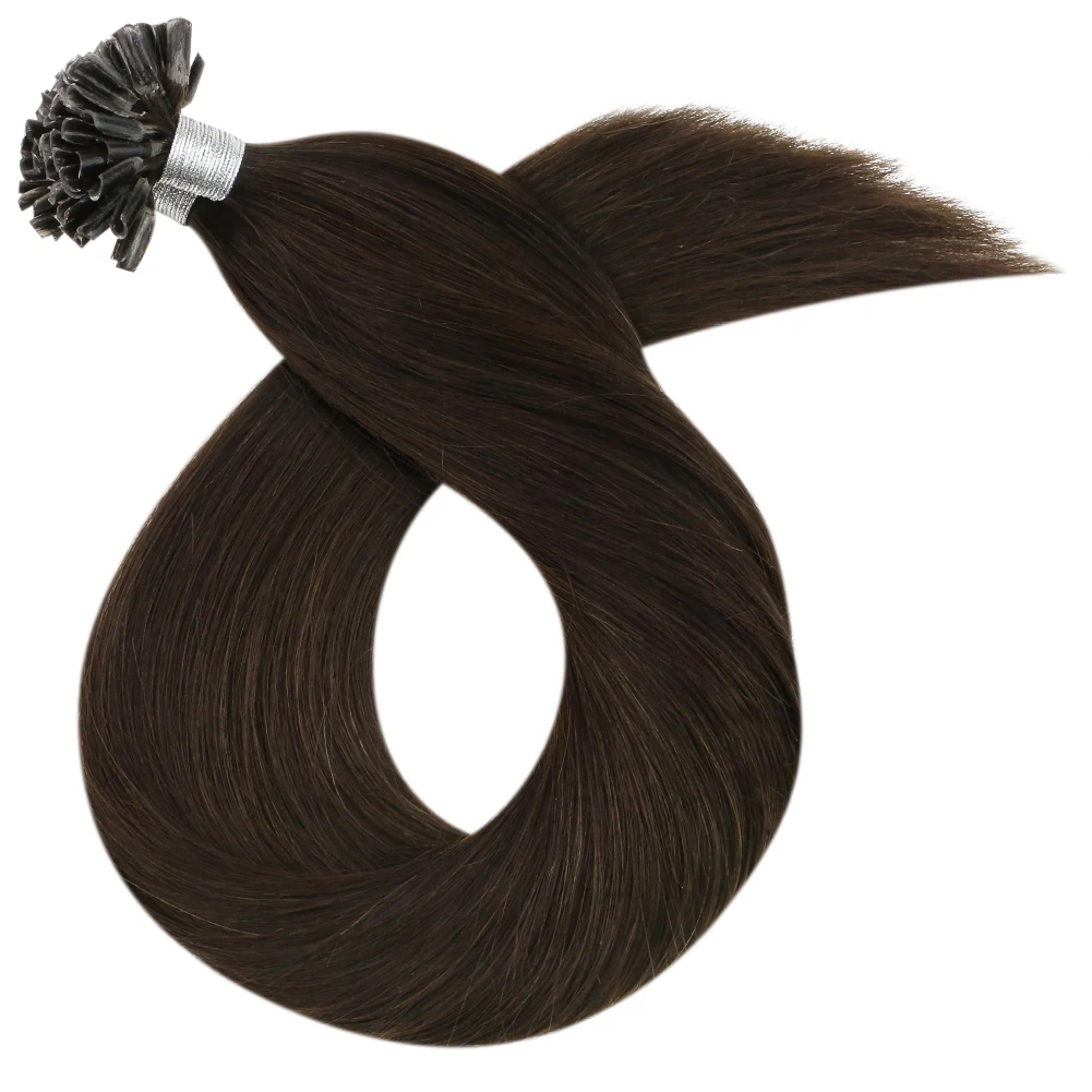 Full Shine U Tip Hair Extension Wholesale Vendor #2 Darkest Brown Utip Keratin Hair Extension