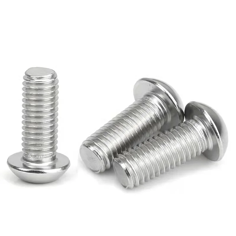 304 Stainless Steel Round head Hexagon Socket screws Pan Head Screws Round Cup Bolts M1.6M2.5M3M4M5M6 ISO7380 lengthen customize