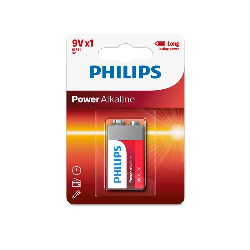 Philips Eco-Friendly Home Appliances Primary Power 6LR61 9V Alkaline Battery