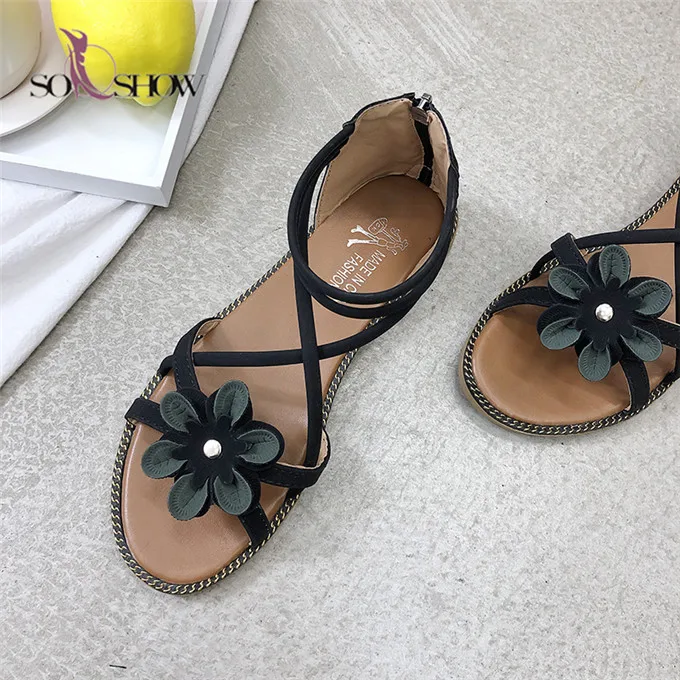 China cheap rubber outsole female shoes ladies flat girls fashion design sandals