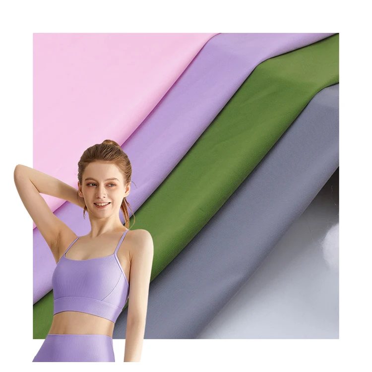 Elastic Weft Knit Spandex 40 Denier Polyamide Elastane Breathable Sports 4 Way Stretch Fabric for Swimsuit and Underwear