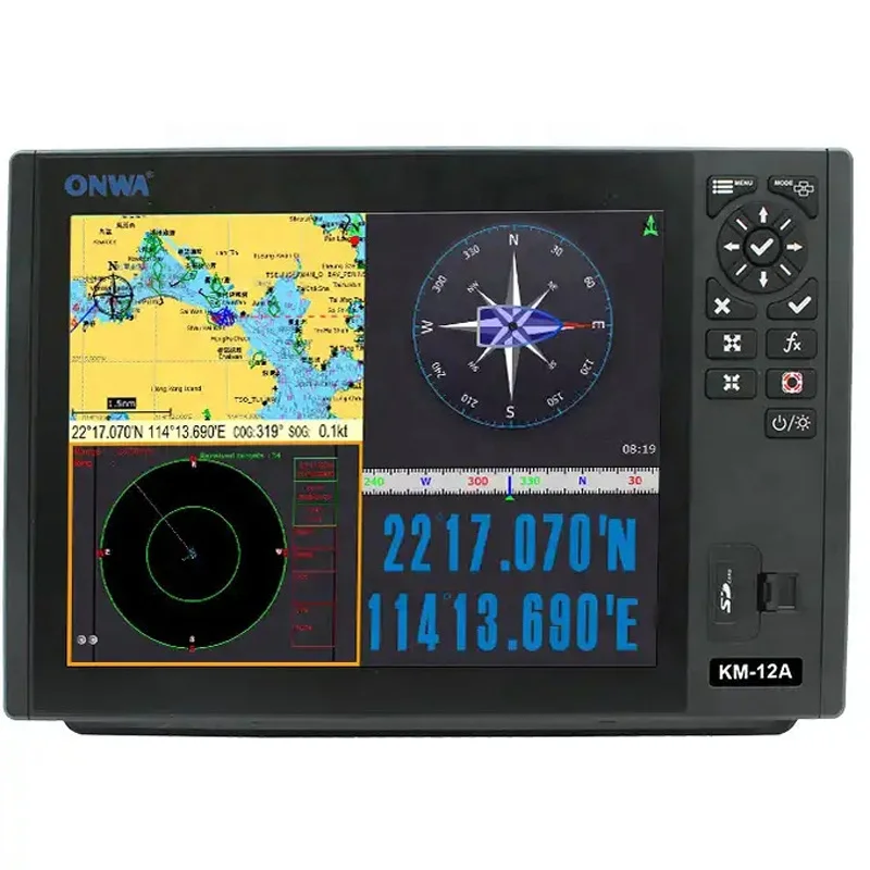 ONWA KM-8X KM-12X 5 IN 1 Marine Class B AIS Transponder GPS Chart plotter Fish finder and radar