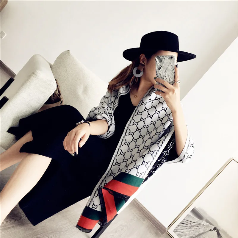 newest stylish winter ladies beautiful scarf printed cashmere shawl scarf for women