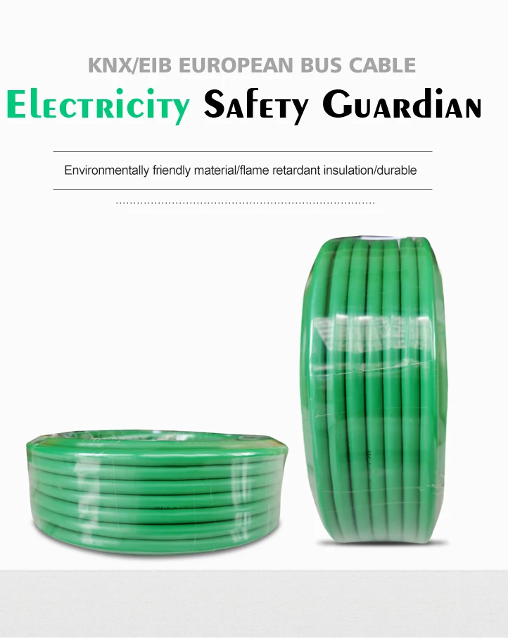 EIB KNX BUS CABLE  2x2x0.8mm  Building Wiring Connection Control Cable Master Green PVC Copper Wire Electric Power Wires Cables