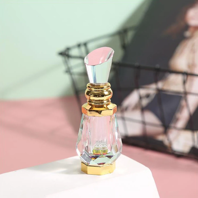 New Design Custom Luxury 3ml Small Clear Empty Gemstone Glass Crystal Bottle for Attar