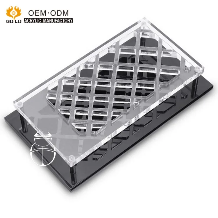 Luxury L Shape Acrylic Cosmetic Makeup Lipstick Display Stand For Counters