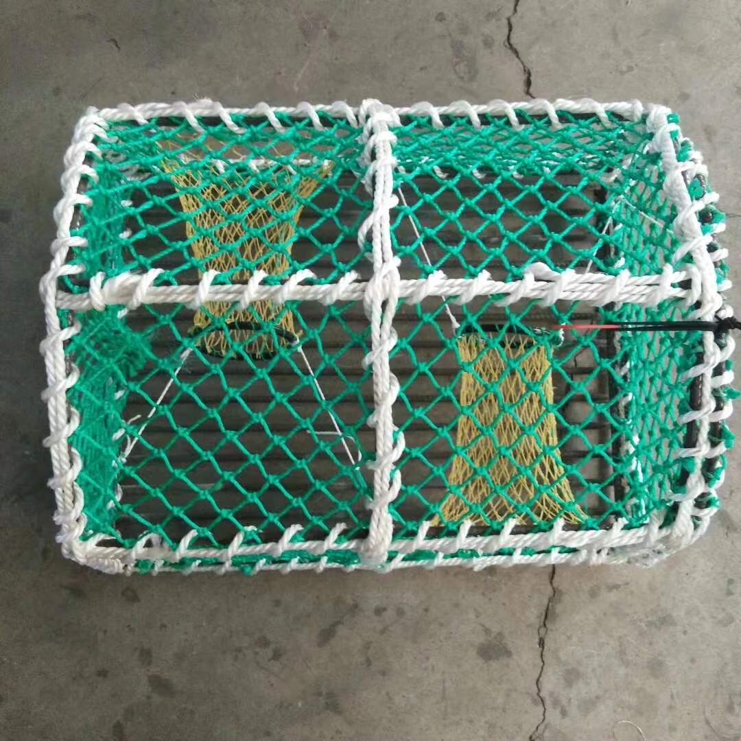 Rectangular Folding HDPE Crab trap/Lobster/Fish Cage Multifilament Nylon Net for Fishing PE Plastic Fishing Nets