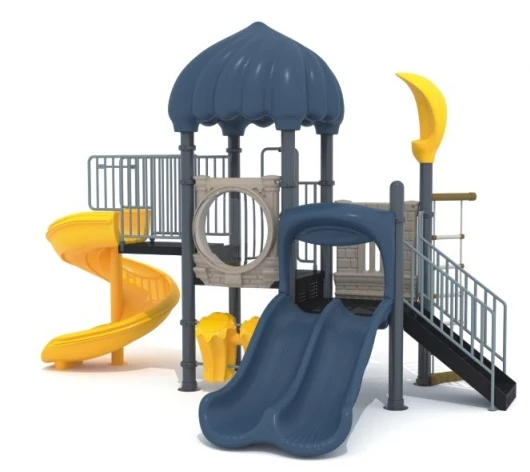 KQ24159B Kaiqi 2024 Quality New Castle Theme Kids Outdoor Playground Play Zone Commercial equipment plastic slide for children