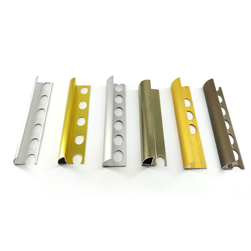 Round Shaped Decor Metal Line Strip Aluminium Tile Edge Trims Corner