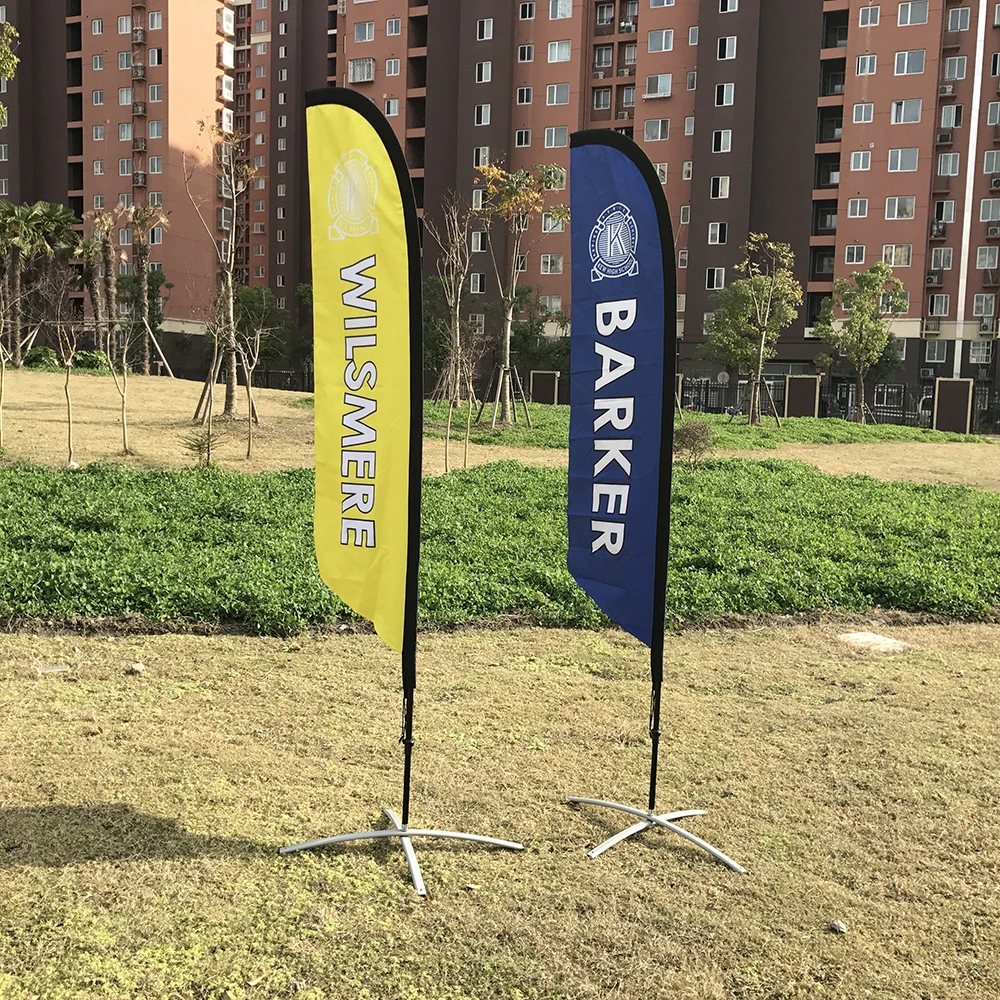 Double Sided Custom Advertising Beach Flying Feather Flag For Outdoor